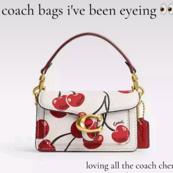 Coach Mini Tabby 12 Cherry Print NWOT - Picture 1 of 3